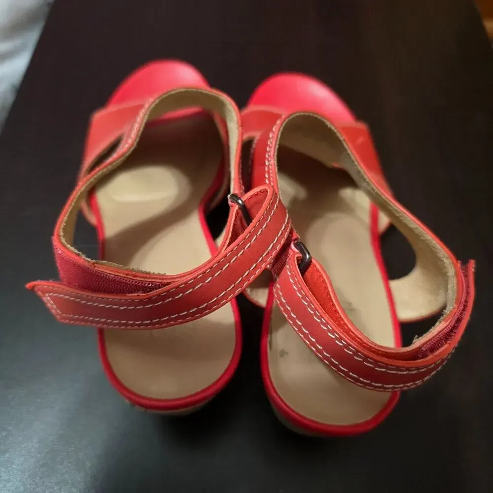 Naturalizer Cinda‎ Wedge Sandal Cork in Orange Papaya Taylor Swift Size 9.5